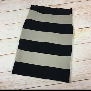 BCBGMAXAZRIA Striped High Waist Bandage Skirt